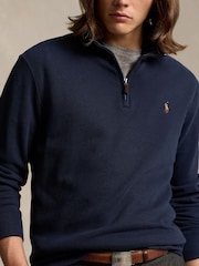 Polo Ralph Lauren Blue Long Sleeve Quarter Zip Sweatshirt - Image 4 of 6