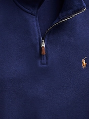 Polo Ralph Lauren Blue Long Sleeve Quarter Zip Sweatshirt - Image 6 of 6
