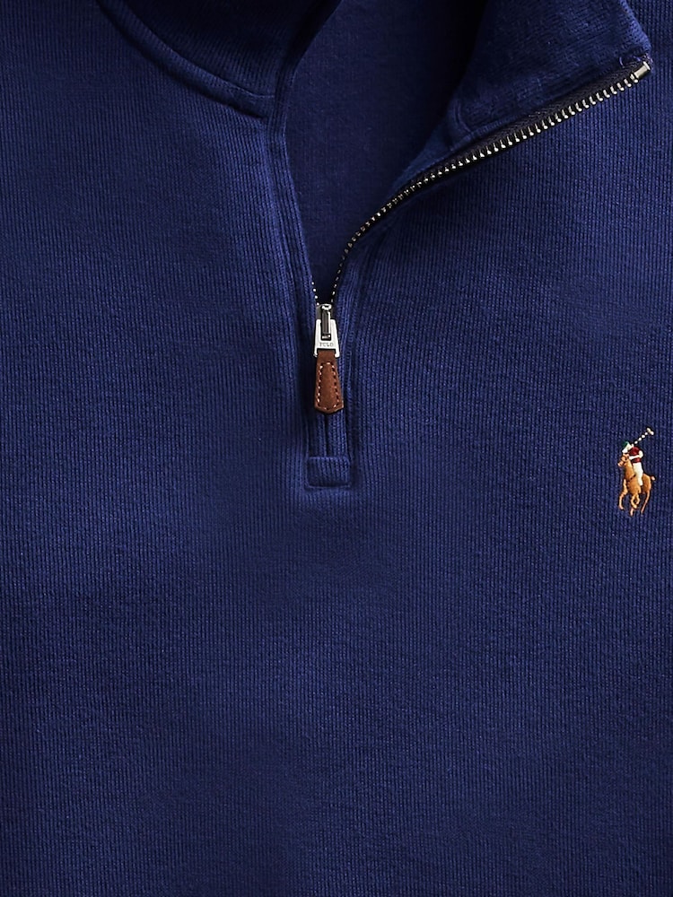 Polo Ralph Lauren Blue Long Sleeve Quarter Zip Sweatshirt - Image 6 of 6