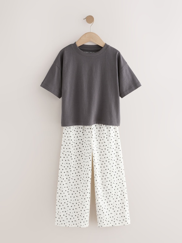 Monochrome Print Wide Leg Pyjamas 3 Pack (3-16yrs) - Image 2 of 7