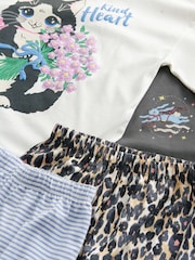 Charcoal Grey Cat Print Jogger Pyjamas 2 Pack (3-16yrs) - Image 10 of 11