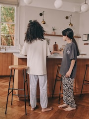 Charcoal Grey Cat Print Jogger Pyjamas 2 Pack (3-16yrs) - Image 3 of 11
