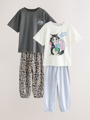 Charcoal Grey Cat Print Jogger Pyjamas 2 Pack (3-16yrs) - Image 7 of 11