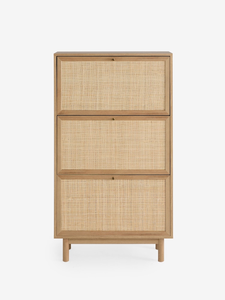 MADE.COM Oak Effect Pavia Rattan Shoe Storage - Image 5 of 5
