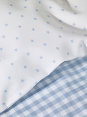 The White Company Blue 100% Cotton Reversible Gingham Pillowcase - Image 3 of 5