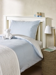 The White Company Blue Gingham Check and Star Reversible Bed Set - Image 1 of 5