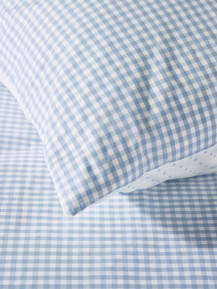 The White Company Dusty Star gingham podwójne prześcieradło z gumką, 100% bawełny - Image 4 of 5