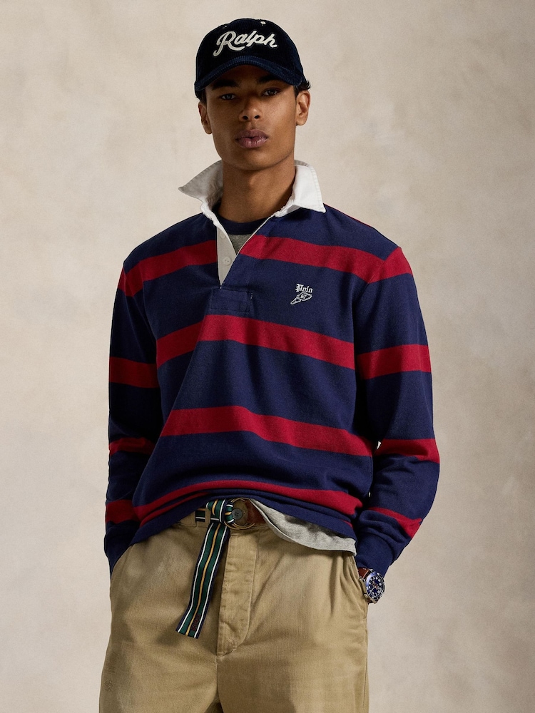 Polo Ralph Lauren Red Long Sleeve Rugby Shirt - Image 1 of 4 Polo Ralph Lauren Red Long Sleeve Rugby Shirt - Image 1 of 4