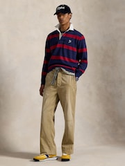 Polo Ralph Lauren Red Long Sleeve Stripe Rugby Shirt - Image 5 of 6