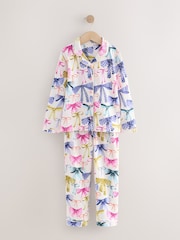Pink/Green Bow Print Button Through Pyjamas - Image 5 of 8