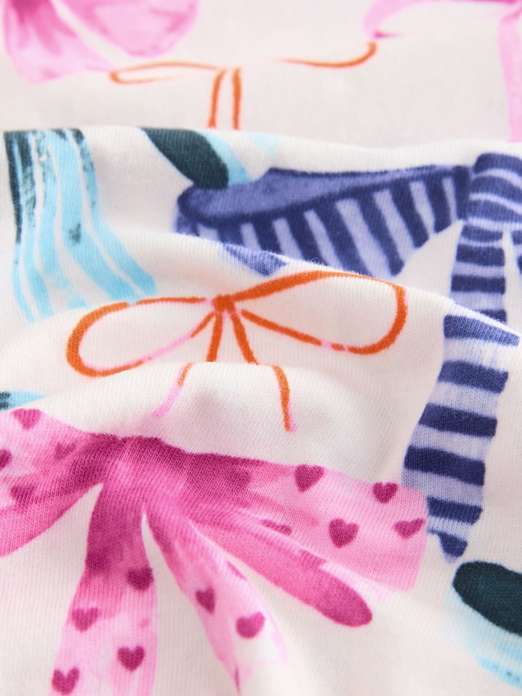 Pink/Green Bow Print Button Through Pyjamas - Image 8 of 8