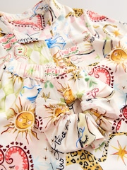 Ecru Celestial Print Satin Button Through Pyjamas (6-16yrs) - Image 3 of 4