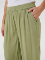 Kaffe Green Dacia High-Waisted Wide Leg Trousers - Image 3 of 5