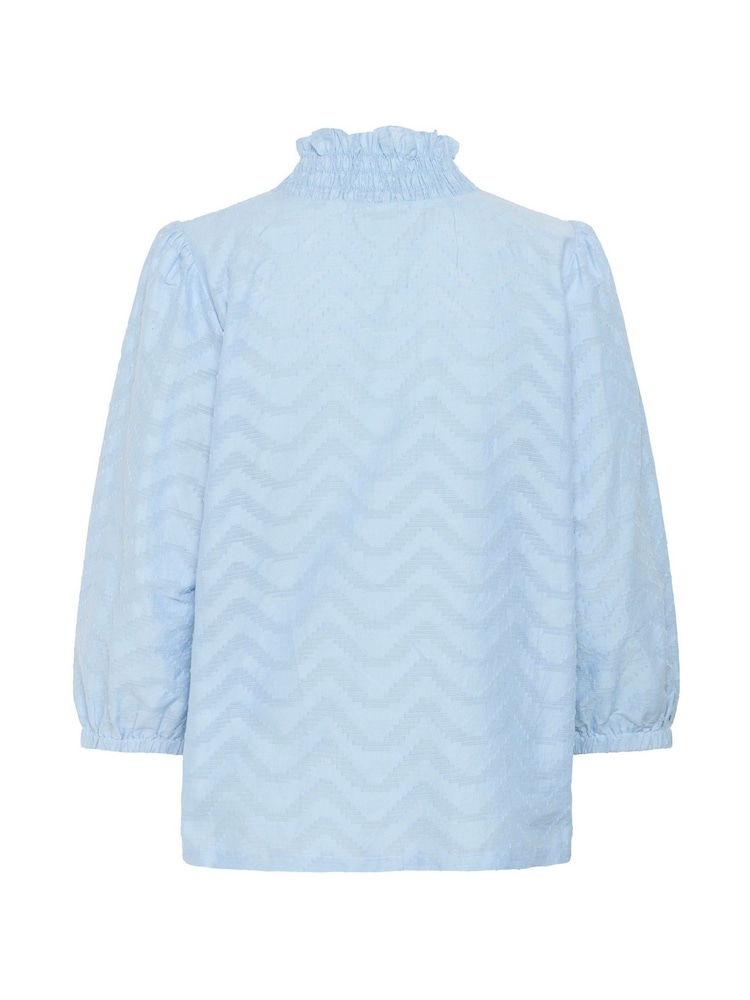 Kaffe Blue KAvictoria V-Neck 3/4 Sleeve 100% Cotton Blouse - Image 5 of 5 Kaffe Blue KAvictoria V-Neck 3/4 Sleeve 100% Cotton Blouse - Image 5 of 5