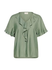 Kaffe Green KAmariana Short Sleeve Frill Blouse - Image 4 of 5