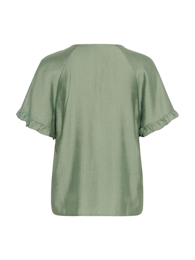 Kaffe Green KAmariana Short Sleeve Frill Blouse - Image 5 of 5 Kaffe Green KAmariana Short Sleeve Frill Blouse - Image 5 of 5