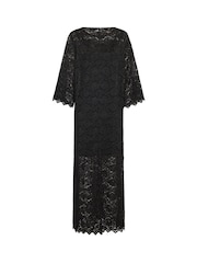 Kaffe KAjaiden 3/4 Sleeve Lace Maxi Black Dress - Image 5 of 5