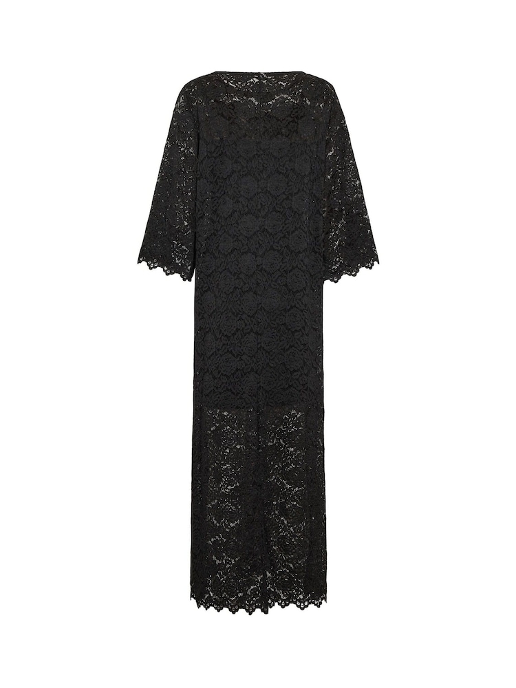 Kaffe KAjaiden 3/4 Sleeve Lace Maxi Black Dress - Image 5 of 5