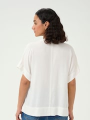 Kaffe KAmilia Wing Short Sleeve White Blouse - Image 2 of 6