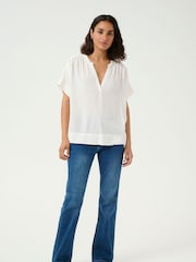 Kaffe KAmilia Wing Short Sleeve White Blouse - Image 3 of 6