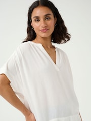 Kaffe KAmilia Wing Short Sleeve White Blouse - Image 4 of 6