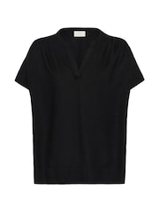 Kaffe KAmilia Wing Short Sleeve Black Blouse - Image 1 of 2