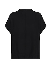 Kaffe KAmilia Wing Short Sleeve Black Blouse - Image 2 of 2