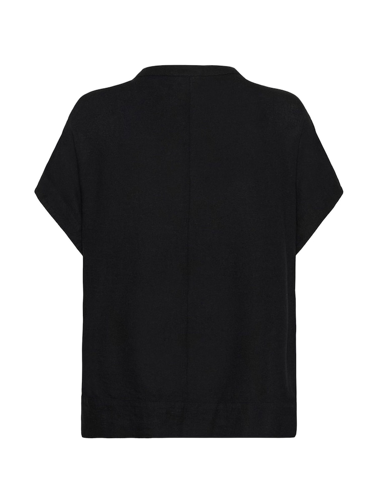 Kaffe KAmilia Wing Short Sleeve Black Blouse - Image 2 of 2 Kaffe KAmilia Wing Short Sleeve Black Blouse - Image 2 of 2
