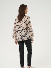 Kaffe Natural KAarchy Abstract Print V-Neck Blouse - Image 2 of 4