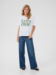 Kaffe KAjenny Statement Crew Neck White T-Shirt - Image 2 of 5