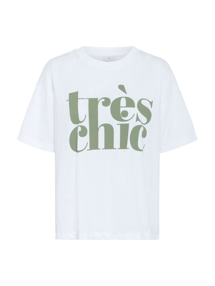 Kaffe KAjenny Statement Crew Neck White T-Shirt - Image 4 of 5