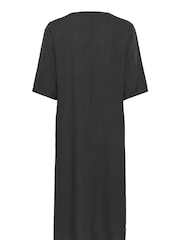 Kaffe KAmilia Black 3/4 Sleeve Kaftan Midi Dress - Image 4 of 4