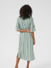 Kaffe Green KAmilia 3/4 Sleeve Kaftan Midi Dress - Image 2 of 5