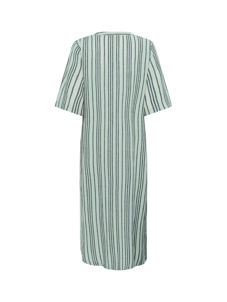 Kaffe Green KAmilia 3/4 Sleeve Kaftan Midi Dress - Image 5 of 5
