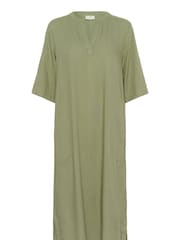 Kaffe Green KAmilia 3/4 Sleeve Kaftan Midi Dress - Image 3 of 4