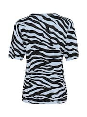 Kaffe Blue KAliz Animal Print Pullover Jumper - Image 6 of 6