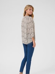 Kaffe KAedita Amber V-Neck 3/4 Sleeve Black Blouse - Image 3 of 6