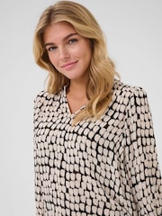 Kaffe KAedita Amber V-Neck 3/4 Sleeve Black Blouse - Image 4 of 6