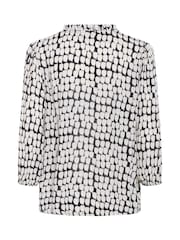 Kaffe KAedita Amber V-Neck 3/4 Sleeve Black Blouse - Image 6 of 6