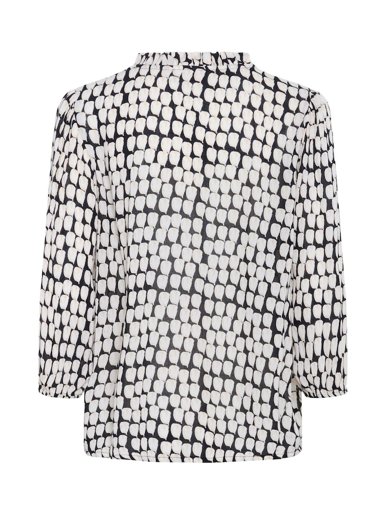 Kaffe KAedita Amber V-Neck 3/4 Sleeve Black Blouse - Image 6 of 6 Kaffe KAedita Amber V-Neck 3/4 Sleeve Black Blouse - Image 6 of 6