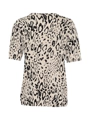 Kaffe Natural KAliz Leopard Print Pullover Jumper - Image 6 of 6