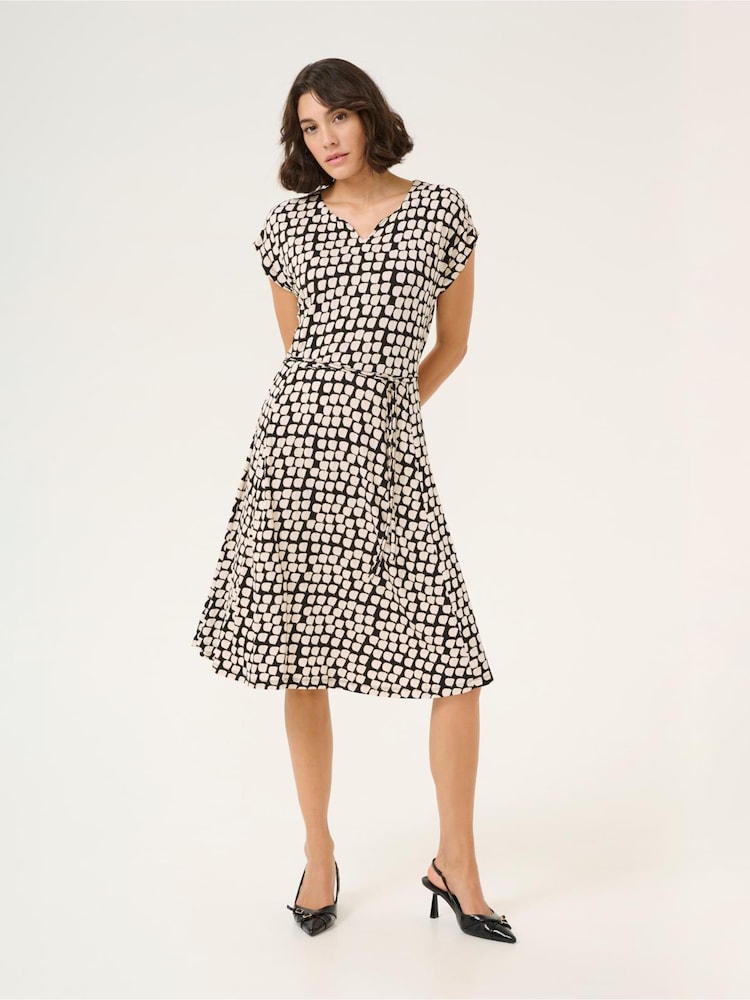 Kaffe KAbella Short Sleeve Jersey Black Dress - Image 1 of 5