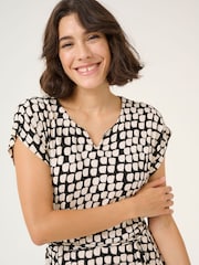Kaffe KAbella Short Sleeve Jersey Black Dress - Image 3 of 5