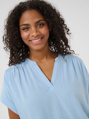 Kaffe Blue KAmilia Wing Short Sleeve Blouse - Image 3 of 5