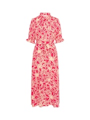 Kaffe Pink KAmira Printed Weave Shirt Dress - Image 3 of 4