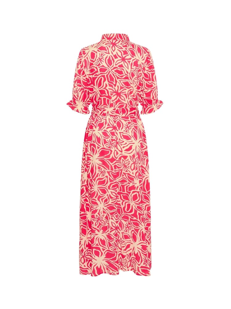 Kaffe Pink KAmira Printed Weave Shirt Dress - Image 4 of 4