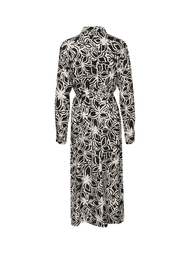 Kaffe KAhannah Floral Print Midi Black Dress - Image 5 of 5 Kaffe KAhannah Floral Print Midi Black Dress - Image 5 of 5