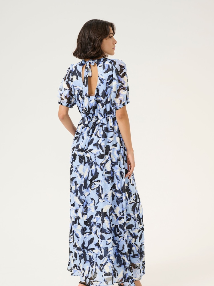 Kaffe Blue KAelina Floral Print Maxi Dress - Image 2 of 5 Kaffe Blue KAelina Floral Print Maxi Dress - Image 2 of 5