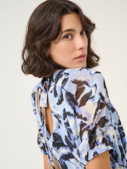 Kaffe Blue KAelina Floral Print Maxi Dress - Image 3 of 5