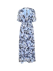 Kaffe Blue KAelina Floral Print Maxi Dress - Image 4 of 5